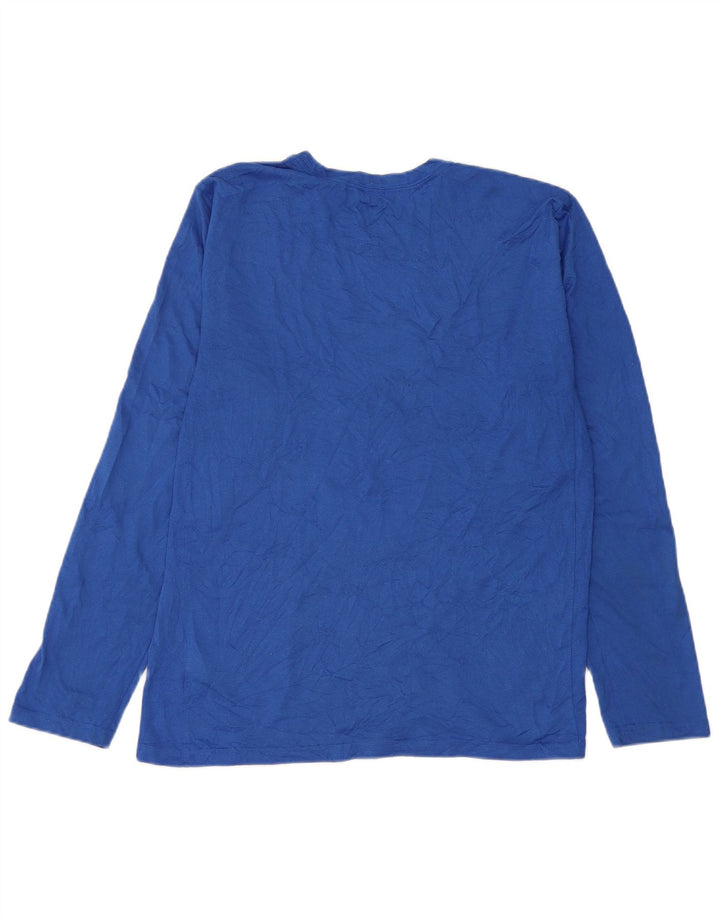 Camiseta Nike Dri Fit para hombre de manga larga de poliéster azul medio