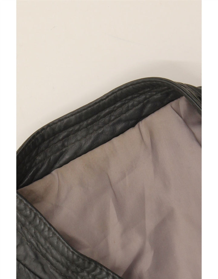 VINTAGE Chaqueta de cuero para hombre Reino Unido 40 Cuero gris grande