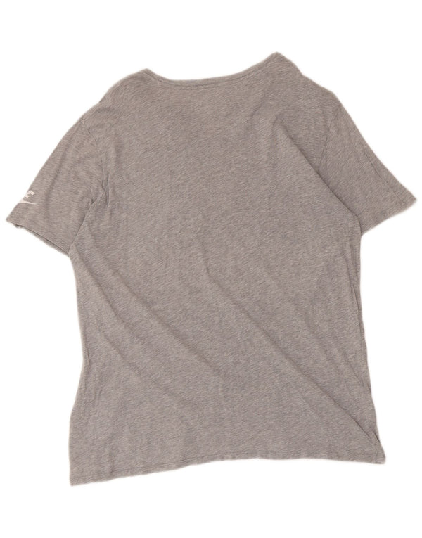 Nike Camiseta con gráfico de corte atlético para hombre Top grande de algodón moteado gris