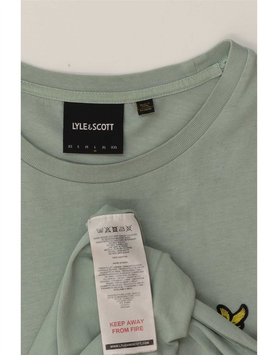 Lyle & Scott - Camiseta para hombre, talla grande, color verde, algodón
