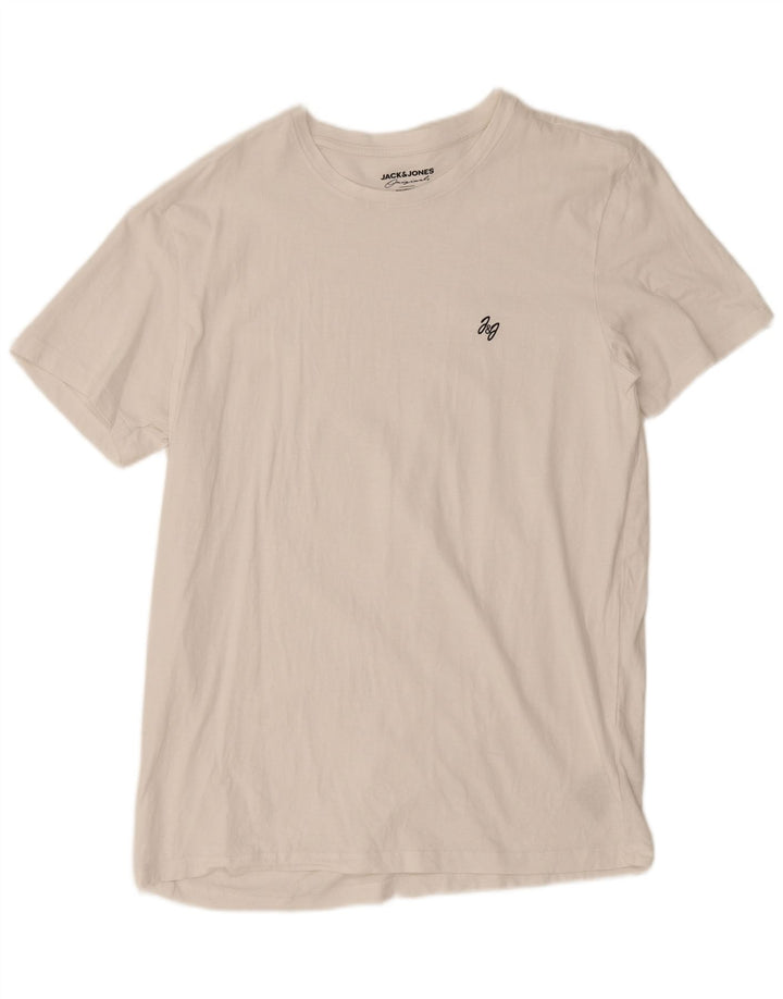 Jack & Jones - Camiseta para hombre, talla grande, color blanco, algodón