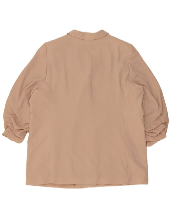 Marks & Spencer Chaqueta Americana Abierta de Manga 3/4 para Mujer UK 24 4XL Rosa
