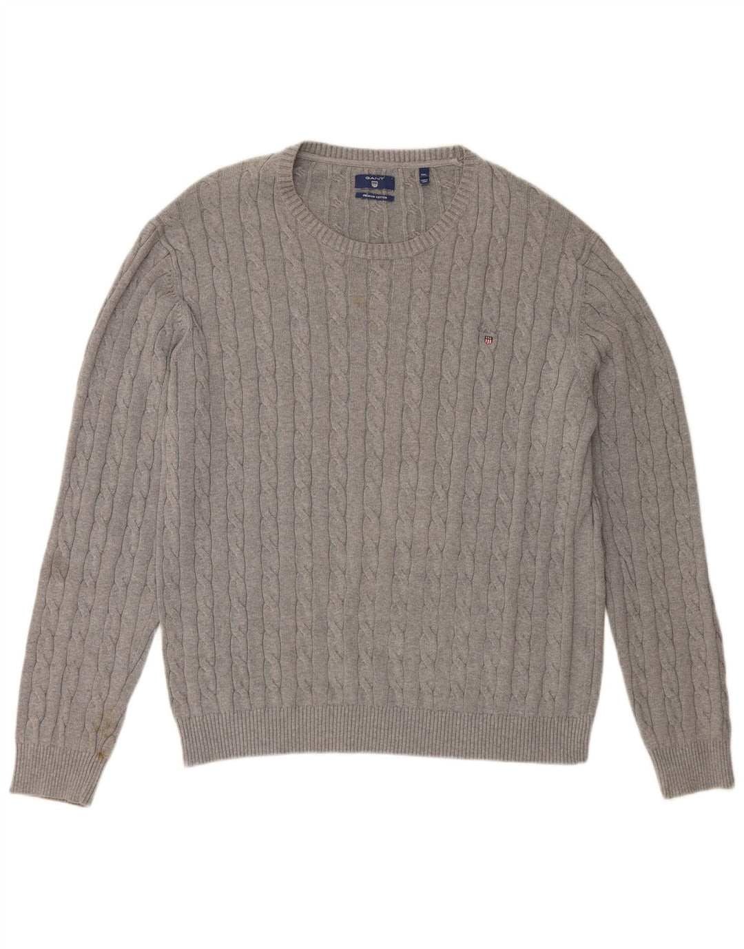 GANT Jersey de cuello redondo para hombre, talla 3XL, algodón gris