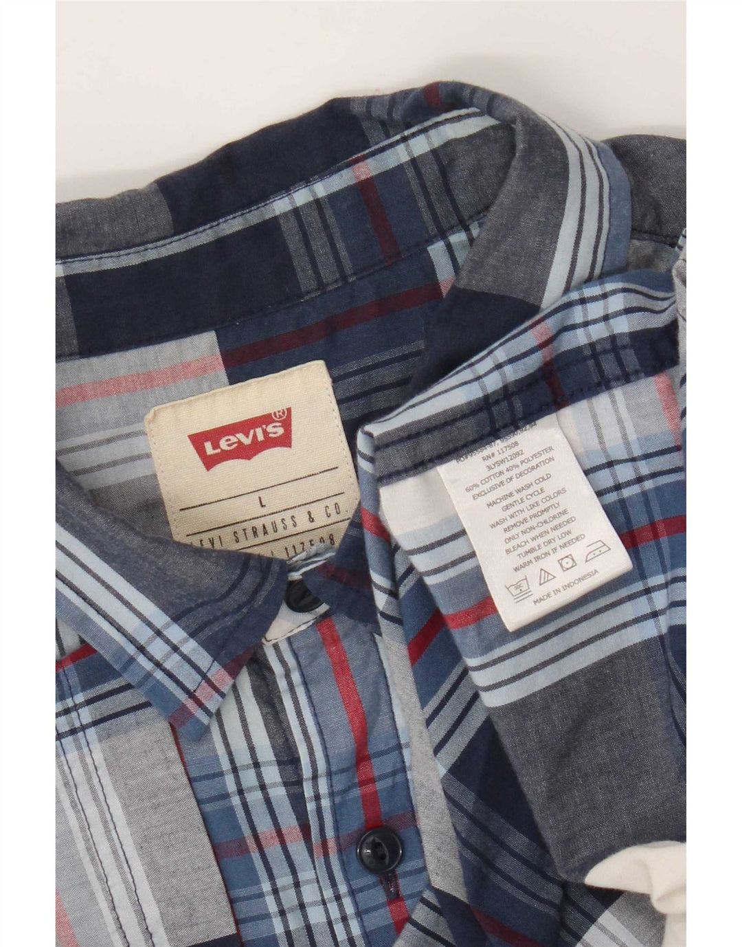 Levi's Camisa De Manga Corta Para Hombre De Algodón A Cuadros Azul Marino Grande