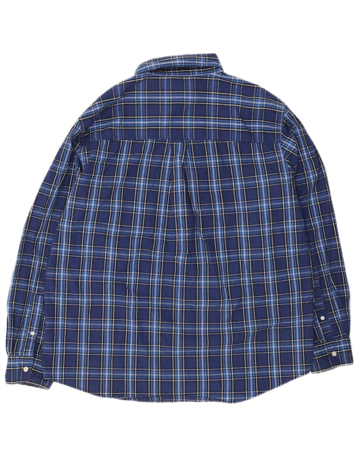 Chaps Camisa de fácil cuidado para hombre XL Algodón a cuadros azul marino