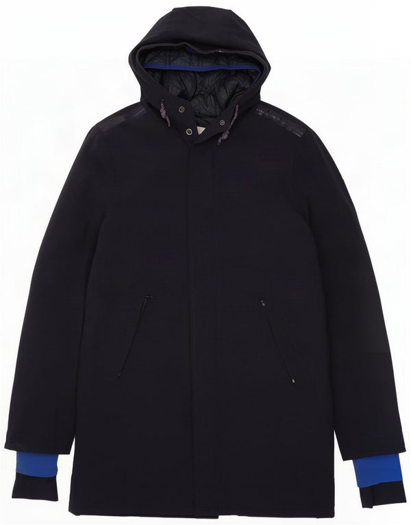 Chaqueta parka con capucha Invicta para hombre UK 40 Large Azul marino Bloque de color