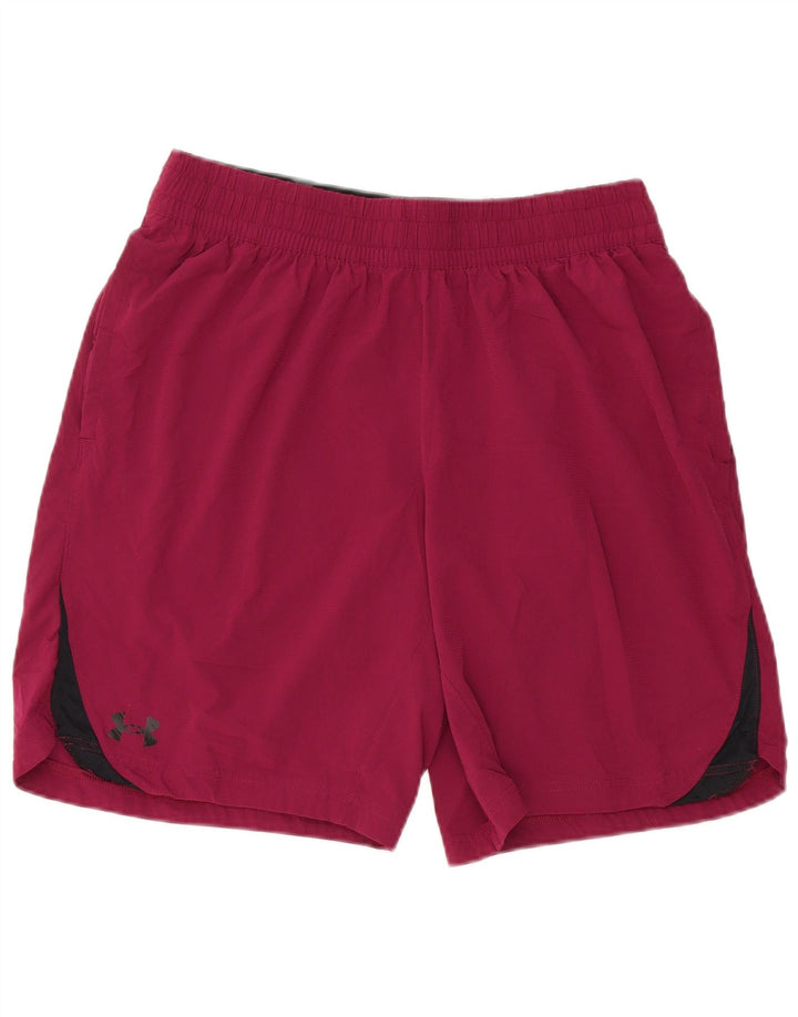 UNDER ARMOUR Pantalones cortos deportivos con gráficos para hombre, talla grande, color burdeos