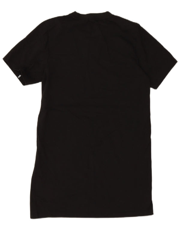 ADIDAS Vestido camisero gráfico para mujer UK 12 Mediano Algodón negro