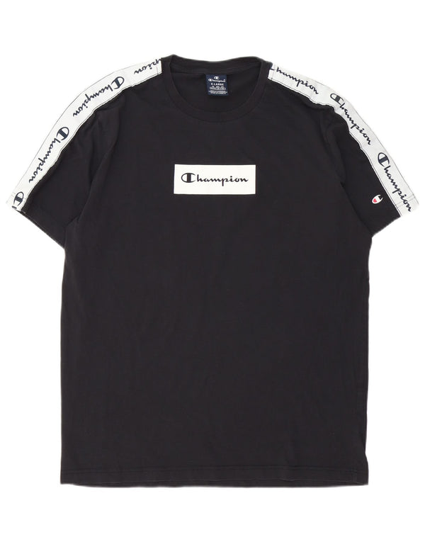 Champion Camiseta gráfica para hombre Top XL Black Colourblock