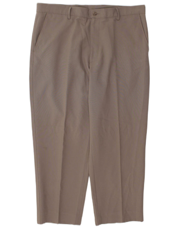 Farah Mens Tapered Chino Pantalones W38 L27 Marrón Poliéster