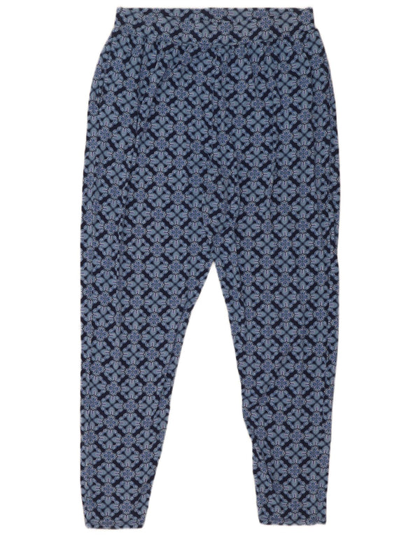 M&Co Pantalones informales ajustados para mujer UK 40 Large W30 L29 Azul marino Floral