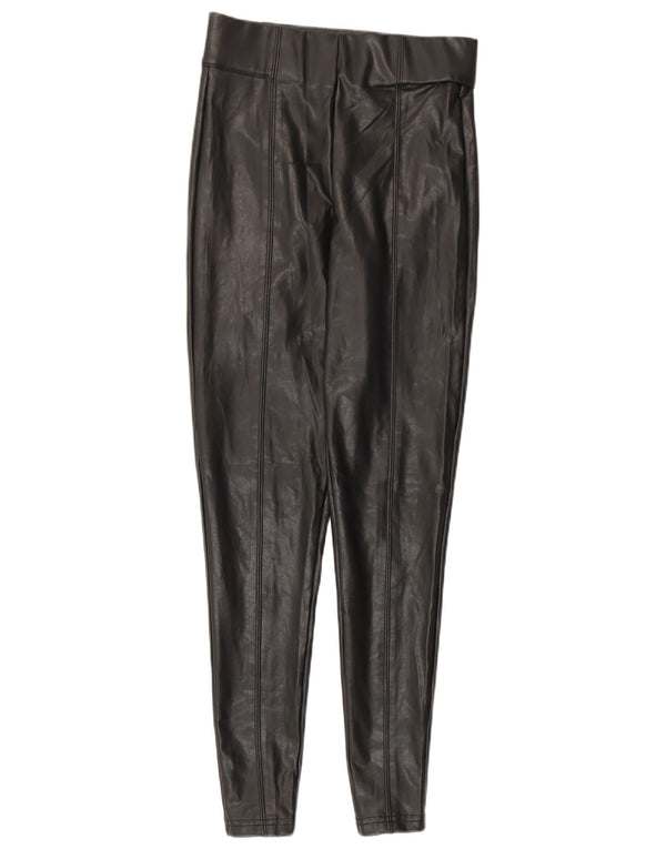 Marks & Spencer Pantalones ajustados de piel sintética para mujer UK 8 Small W26 L28 Negro