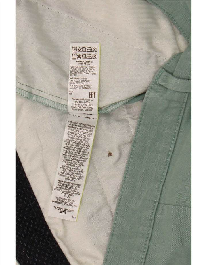Marks & Spencer Pantalones cortos chinos para hombre W34 Algodón verde grande