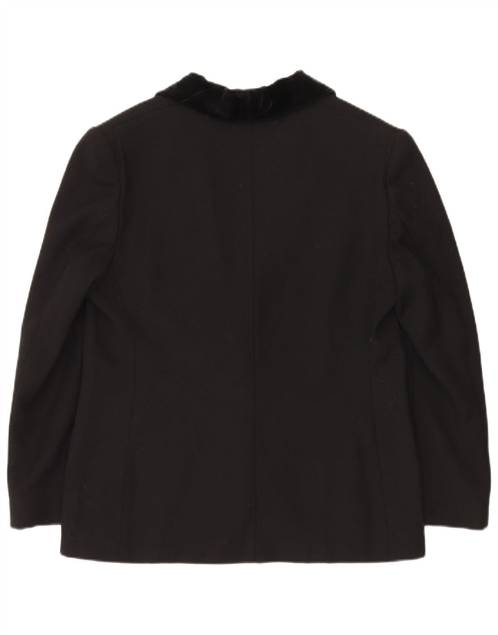 Luisa Spagnoli Chaqueta tipo blazer con 1 botón para mujer IT 50 Grande Acetato negro