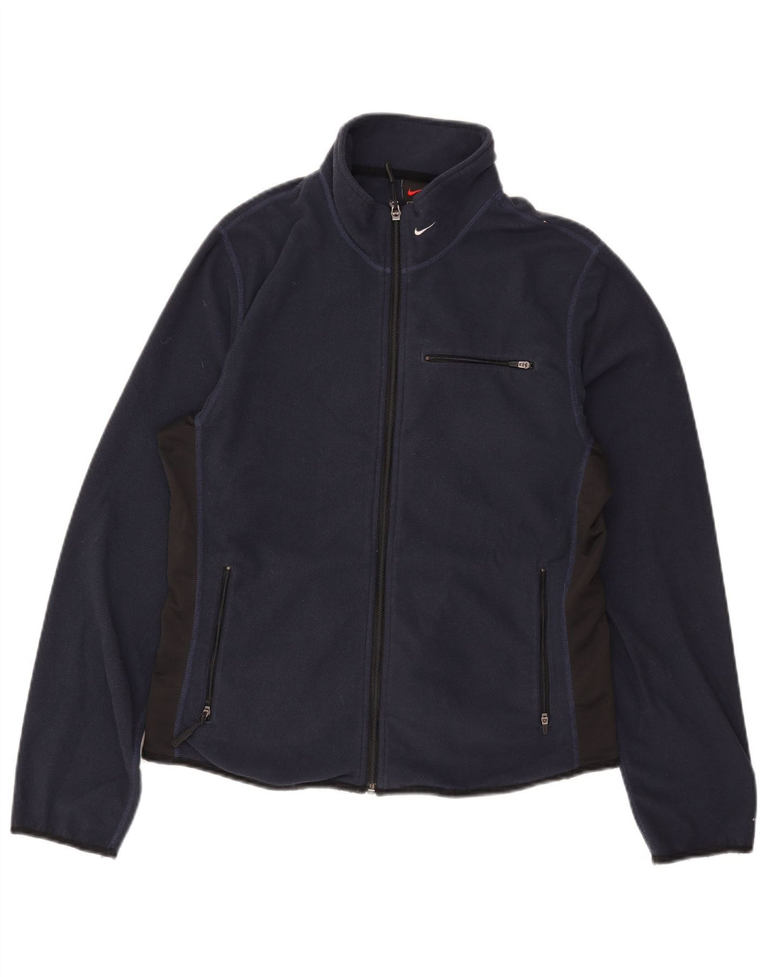 Nike Chaqueta polar para mujer US 12/14 Grande Azul marino Colorblock Poliéster