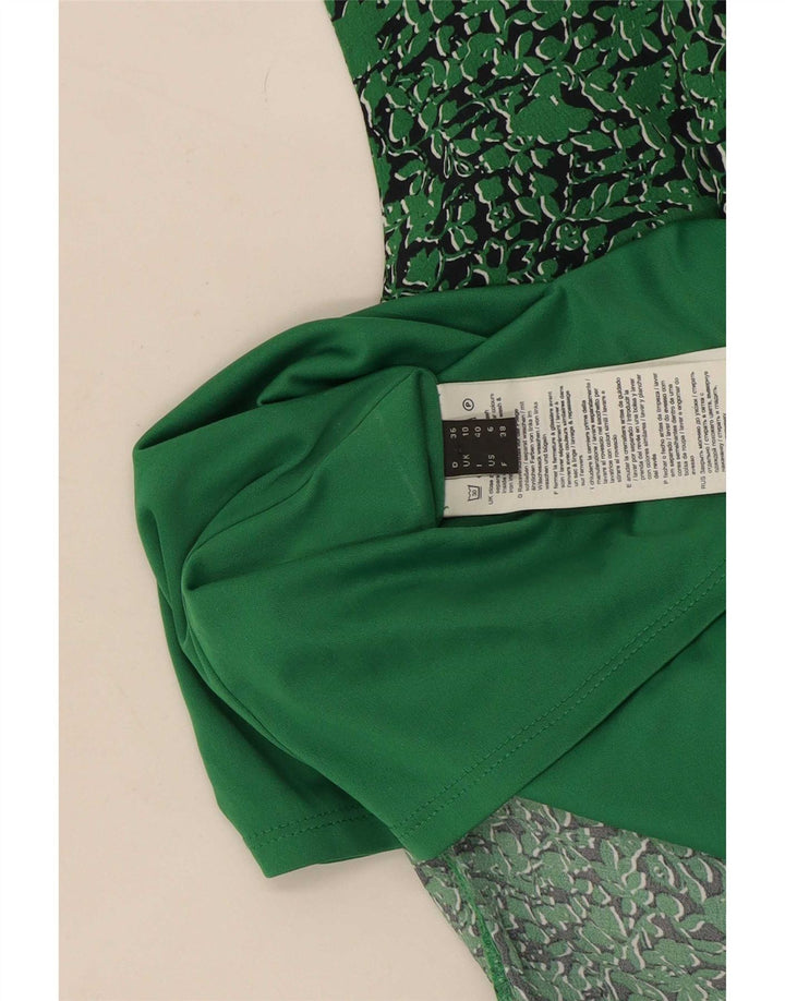 Esprit Vestido tubo sin mangas con estampado abstracto para mujer UK 40 Small Green
