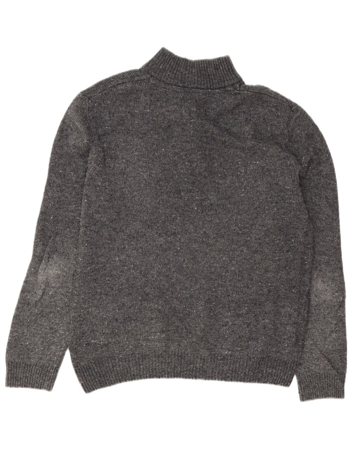 Crew Clothing Jersey con cuello y botones para hombre de lana de cordero moteada en gris medio