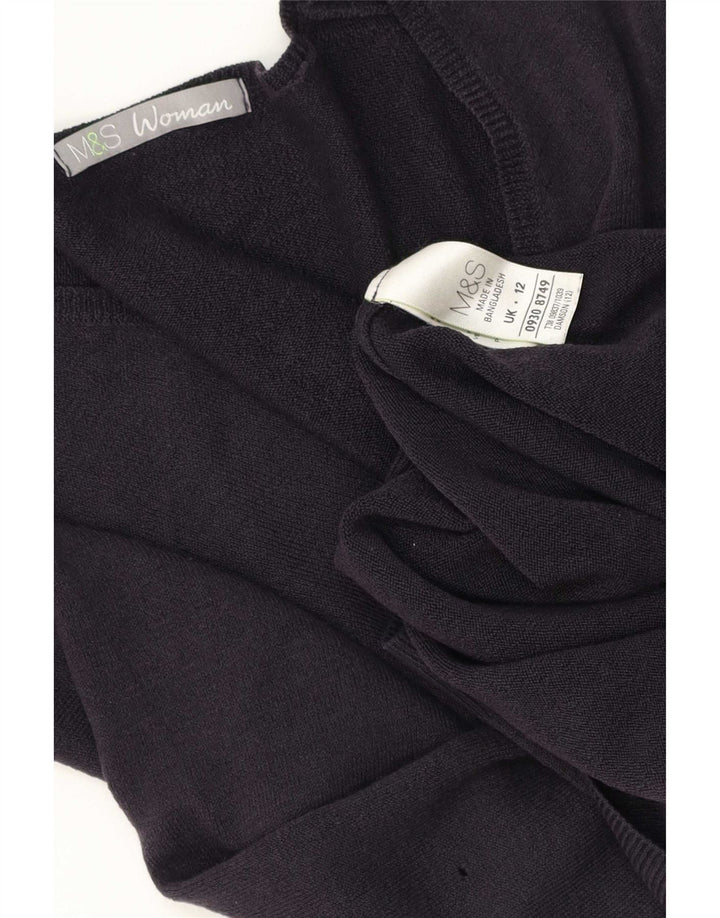 Marks & Spencer Suéter con Cuello en V para Mujer UK 40 Medio Azul Marino Acrílico