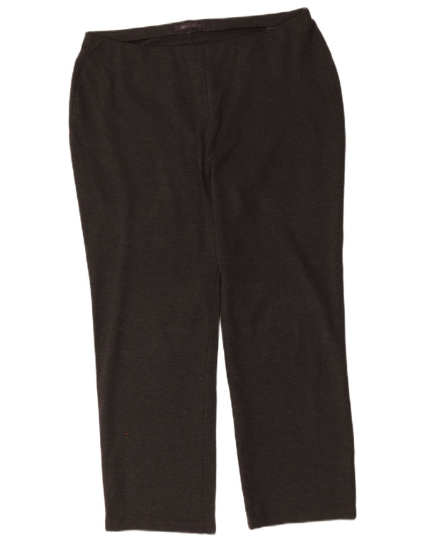 Marks & Spencer Pantalones informales regulares para mujer UK 40 Large W34 L28 Gris