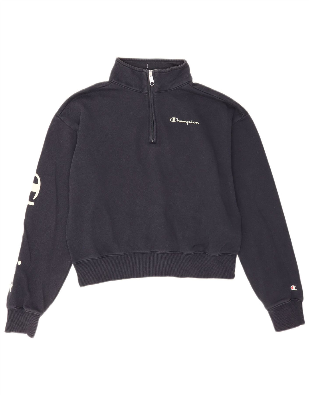 Champion Sudadera Crop Graphic para Mujer UK 44 Medium Azul Marino