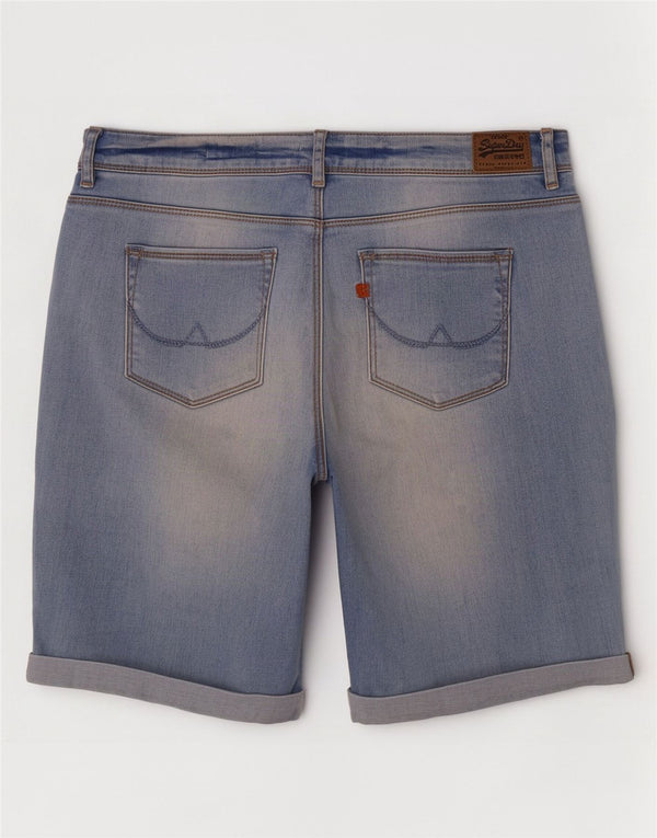 Superdry Bermudas Vaqueras Ajustadas W30 De Algodón Azul Medio