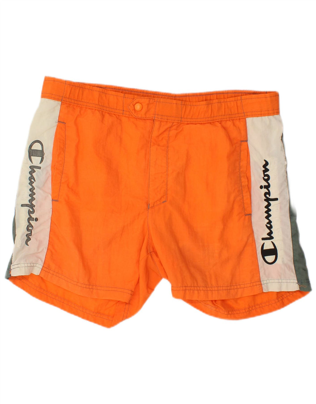 Champion Bañador Corto De Poliamida Color Block Naranja Mediano Hombre