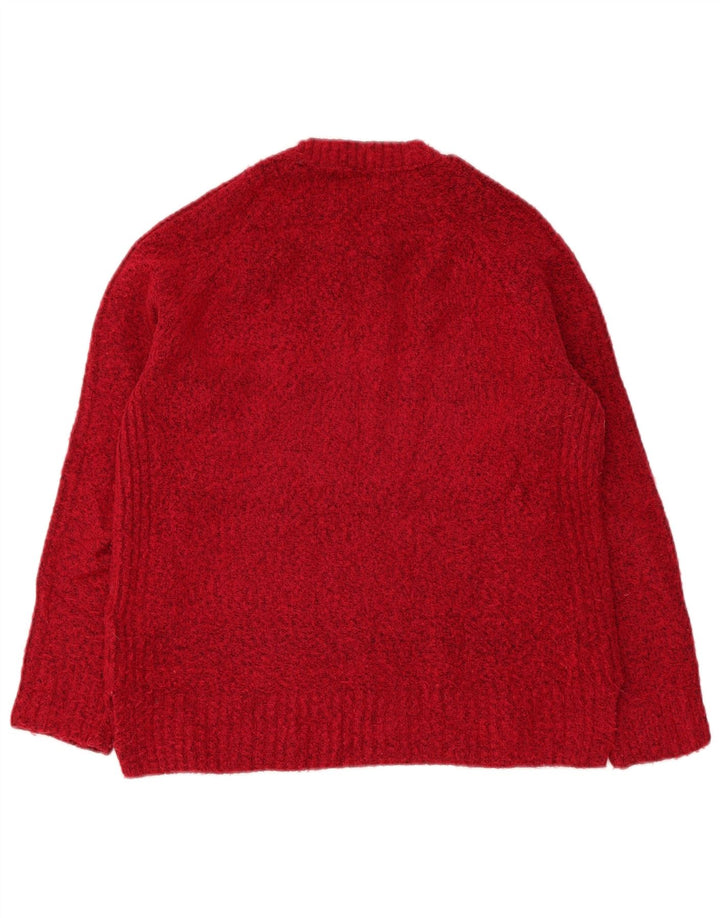 Marks & Spencer Jersey extragrande con cuello redondo para mujer, talla 40, color rojo
