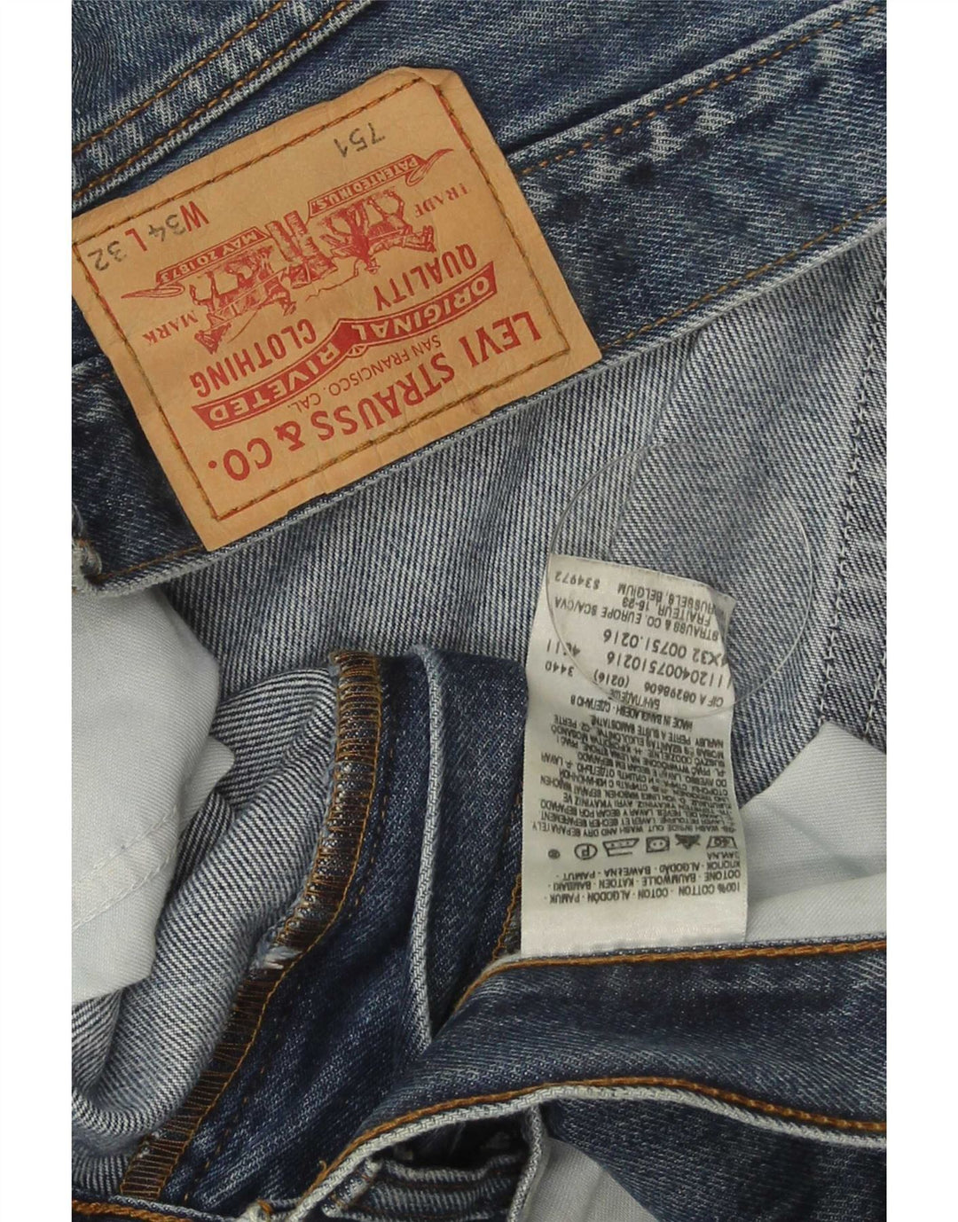 Levi's Jeans rectos 751 para hombre W34 L32 Algodón azul