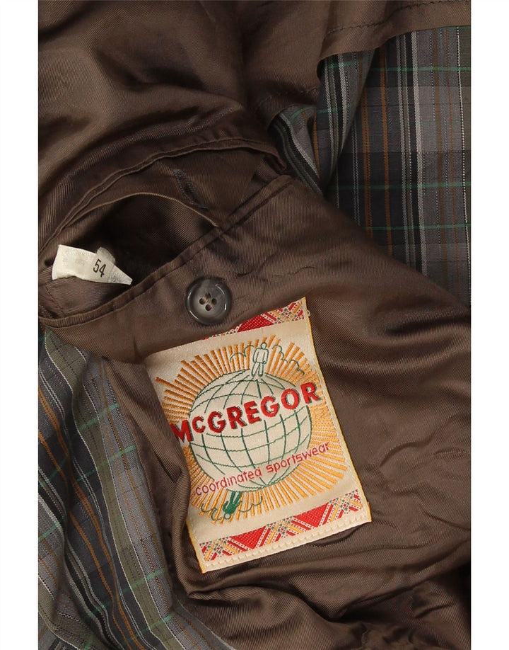 MC Gregor Chaqueta tipo blazer de 2 botones para hombre EU 54 2XL Algodón a cuadros gris