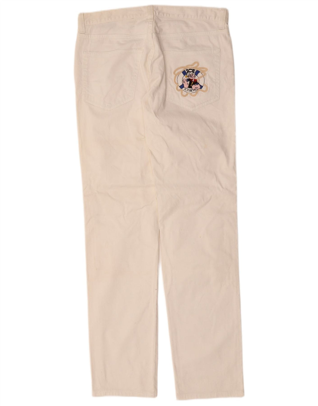 Vaqueros Rectos Mujer Iceberg W34 L34 Algodón Blanco