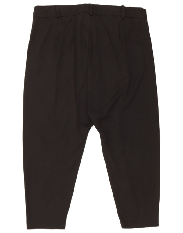 Zara Mujer Pantalón Capri Con Entrepierna Caída XL W36 L19 Poliéster Negro