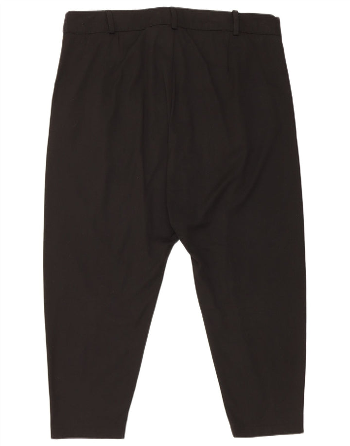 Zara Mujer Pantalón Capri Con Entrepierna Caída XL W36 L19 Poliéster Negro