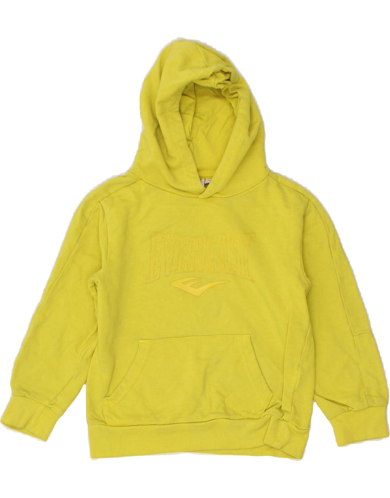 EVERLAST Boys Graphic Hoodie Jumper 7-8 Years Yellow Cotton Vintage Everlast and Second-Hand Everlast from Messina Hembry 