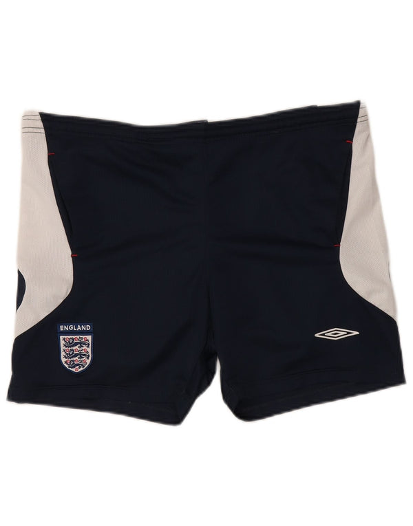 Umbro Mens England Sport Shorts Small Azul Marino Colorblock Poliéster