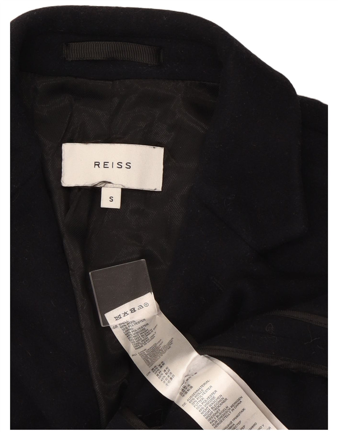 Abrigo Reiss para hombre UK 36 Small Lana azul marino