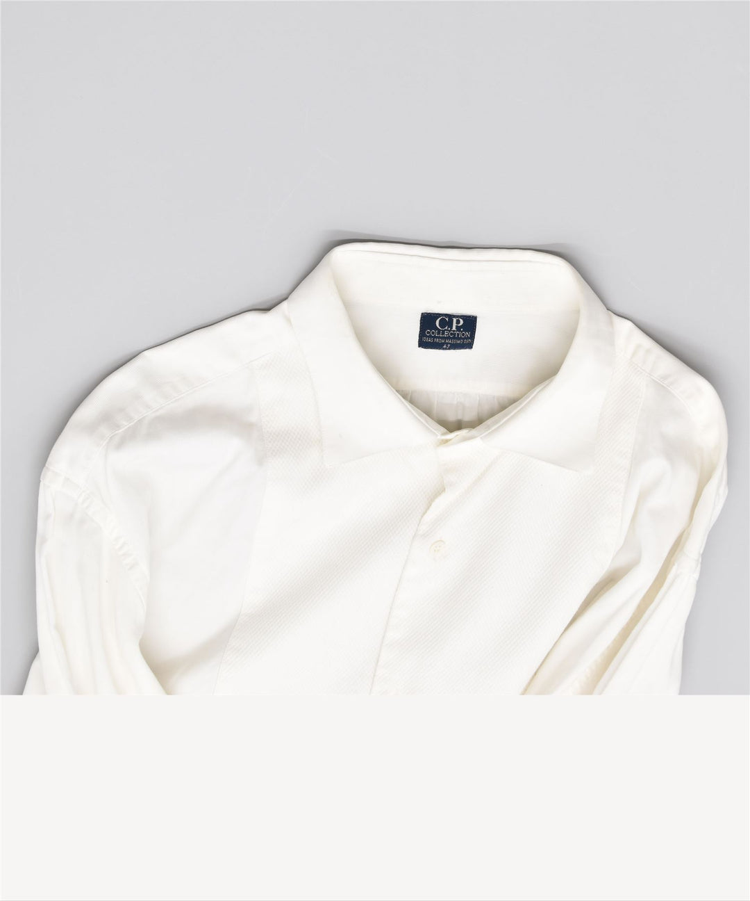 CP COLECCIÓN Camisa Hombre Talla 43 Grande Algodón Blanco Vintage