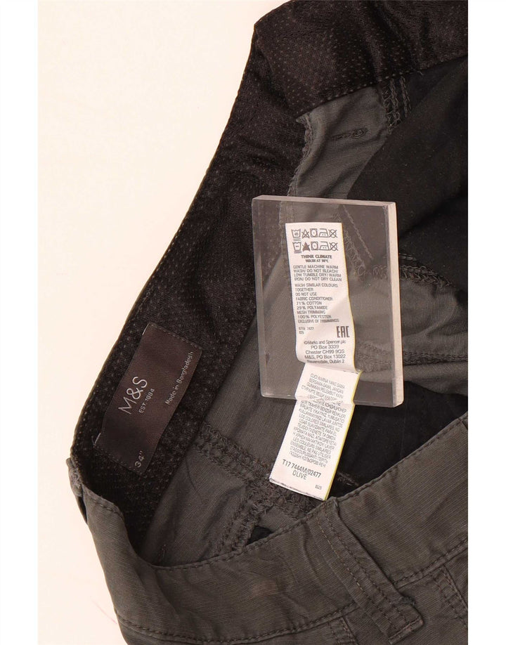 Marks & Spencer Pantalones cortos tipo cargo para hombre W34 Large Khaki Cotton