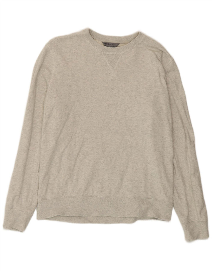 Marks & Spencer - Sudadera para hombre, color gris medio, algodón