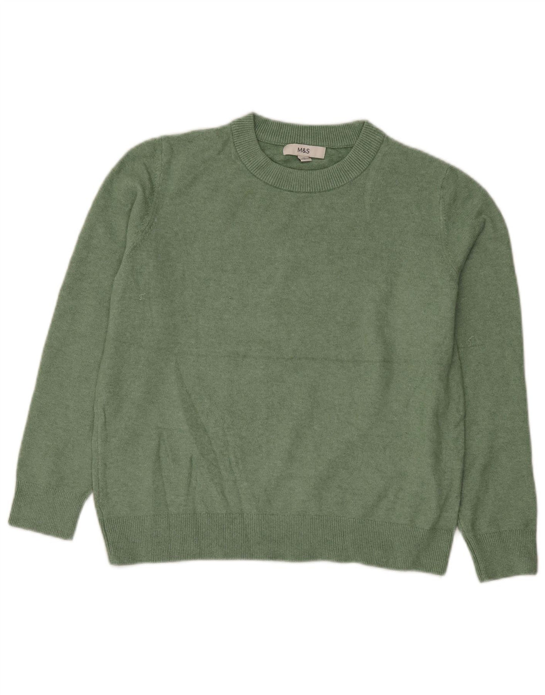 Marks & Spencer - Jersey de cuello redondo para mujer, talla 40, color verde medio