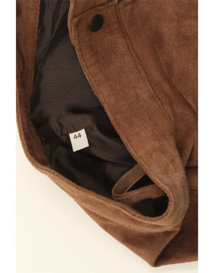 Zara Minifalda de ante para mujer IT 44 Medium W25 Marrón