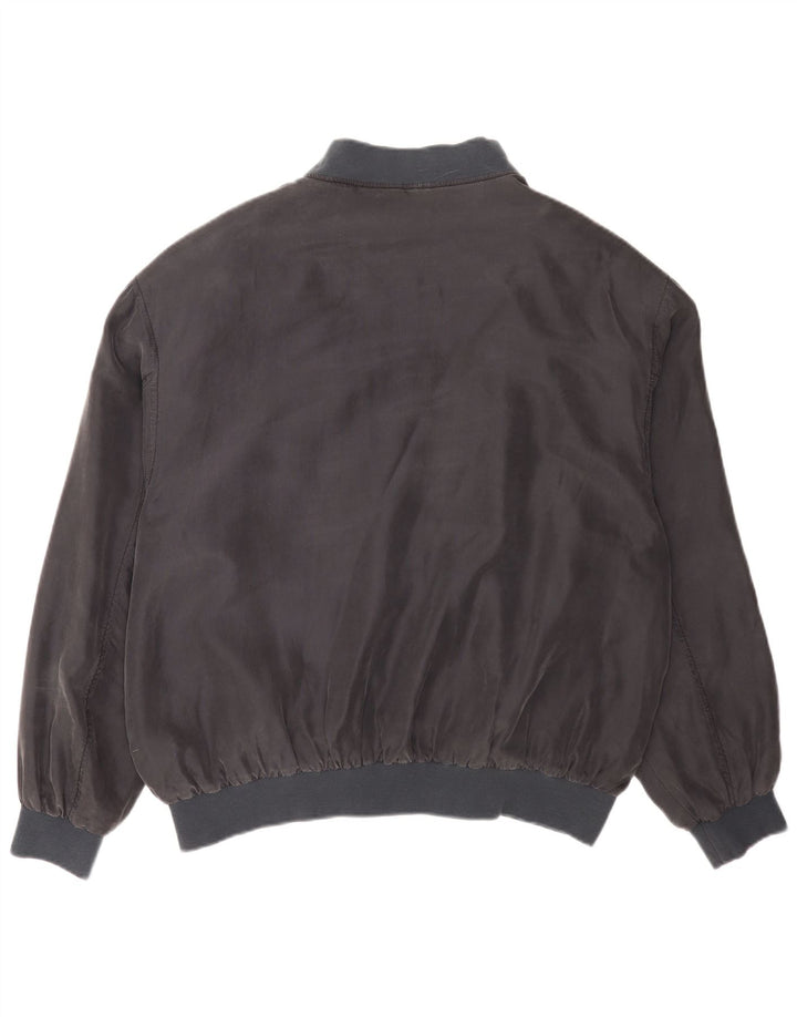 Vintage hombres bomber chaqueta Reino Unido 42 XL azul marino clásico