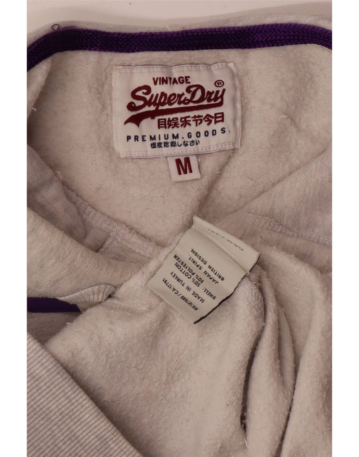 Superdry Jersey con capucha gráfica para mujer Reino Unido 40 Algodón gris medio