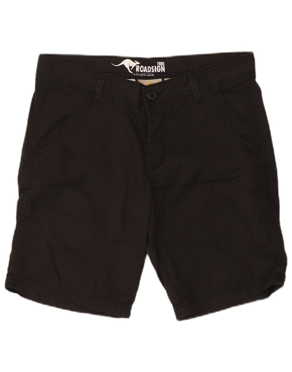 Roadsign Australia Pantalones cortos chinos para hombre W32 Algodón negro mediano