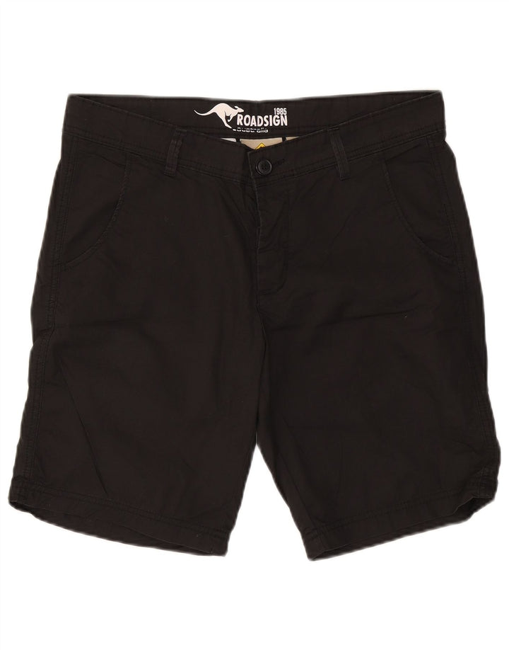Roadsign Australia Pantalones cortos chinos para hombre W32 Algodón negro mediano