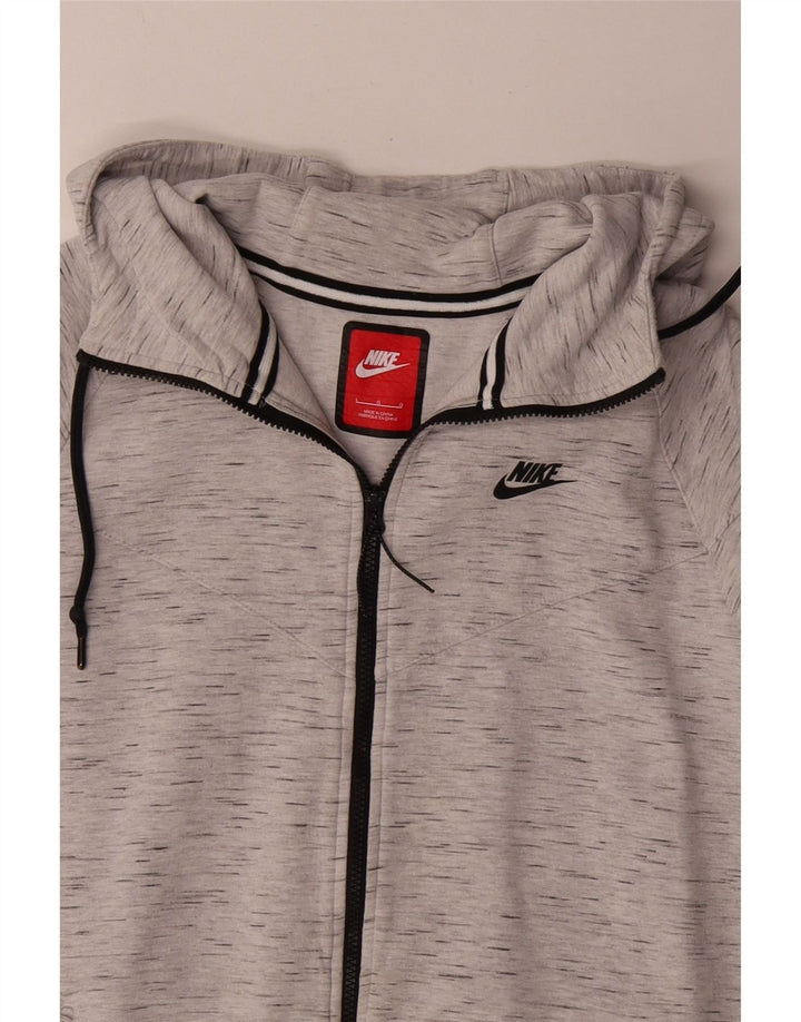 Nike - Sudadera con capucha y cremallera para hombre, talla grande, algodón moteado gris