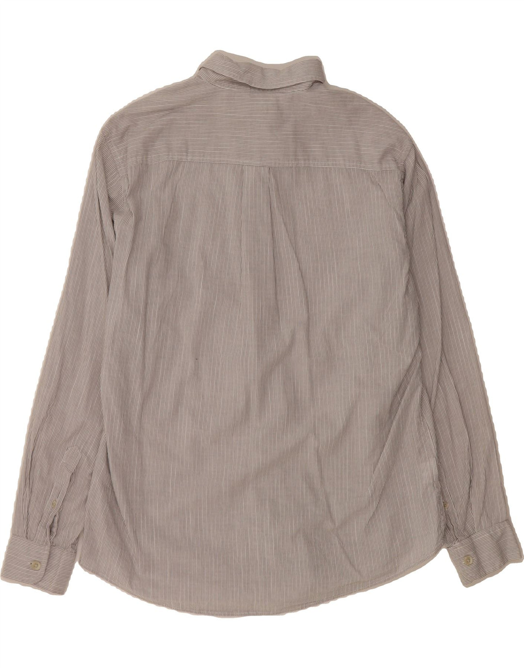 EDDIE BAUER Mens Classic Fit Shirt Medium Grey Striped Cotton Vintage Eddie Bauer and Second-Hand Eddie Bauer from Messina Hembry 