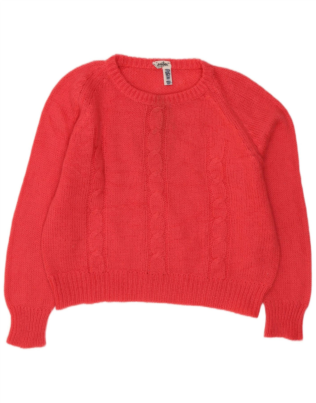 Vintage mujer cuello redondo jersey suéter Reino Unido 16 rosa grande