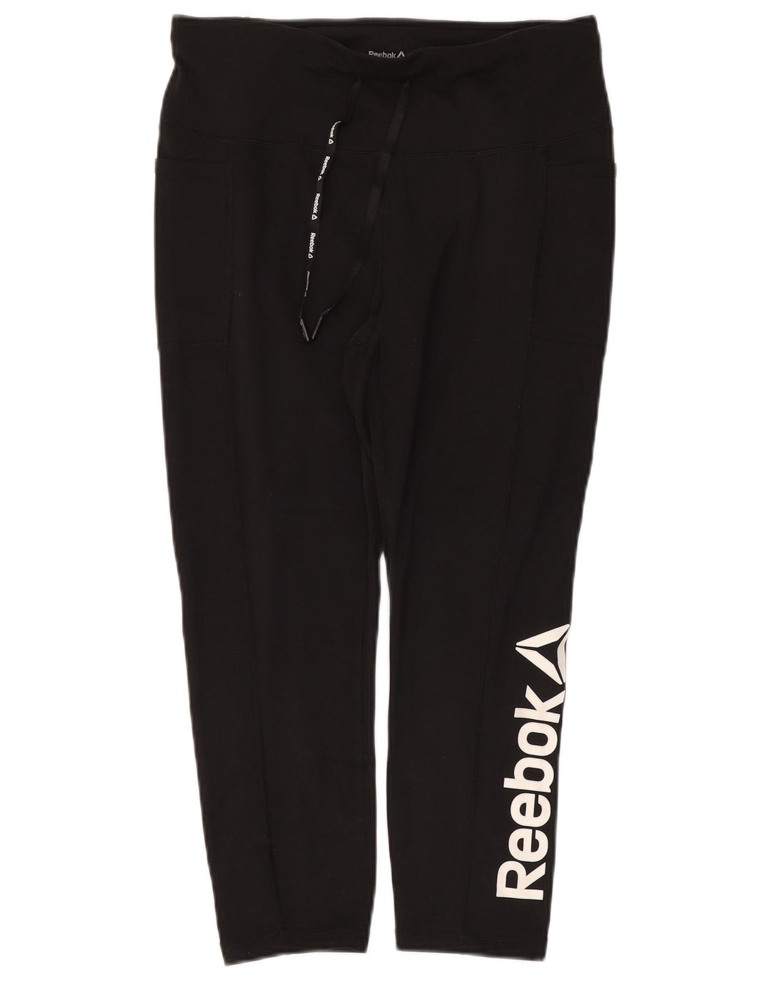 REEBOK Womens Graphic Tracksuit Trousers UK 16 Large  Black