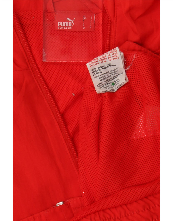 Puma Chaqueta de chándal para hombre, talla grande, color rojo, poliéster