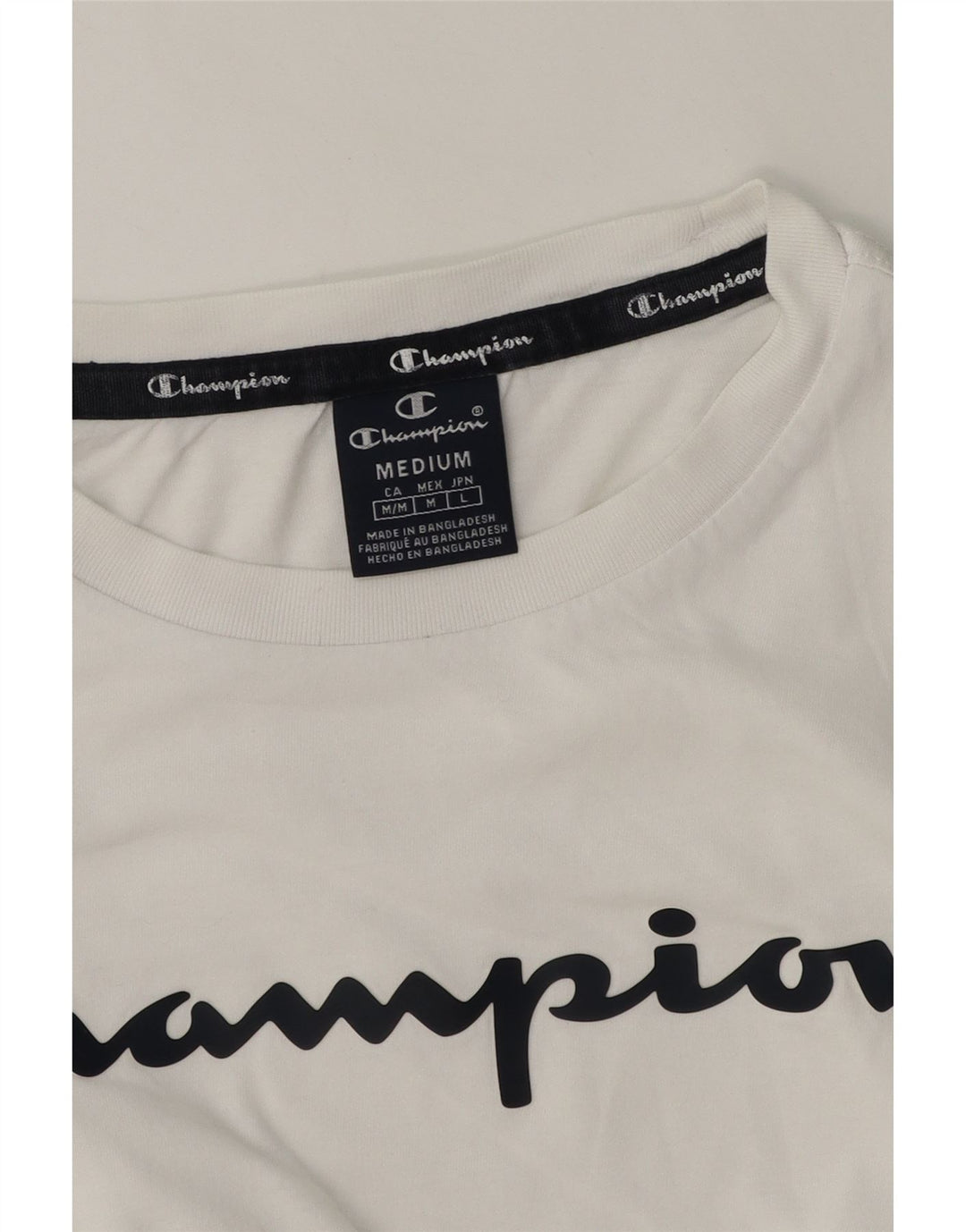 CHAMPION Mens Graphic T-Shirt Top Medium White Vintage Champion and Second-Hand Champion from Messina Hembry 